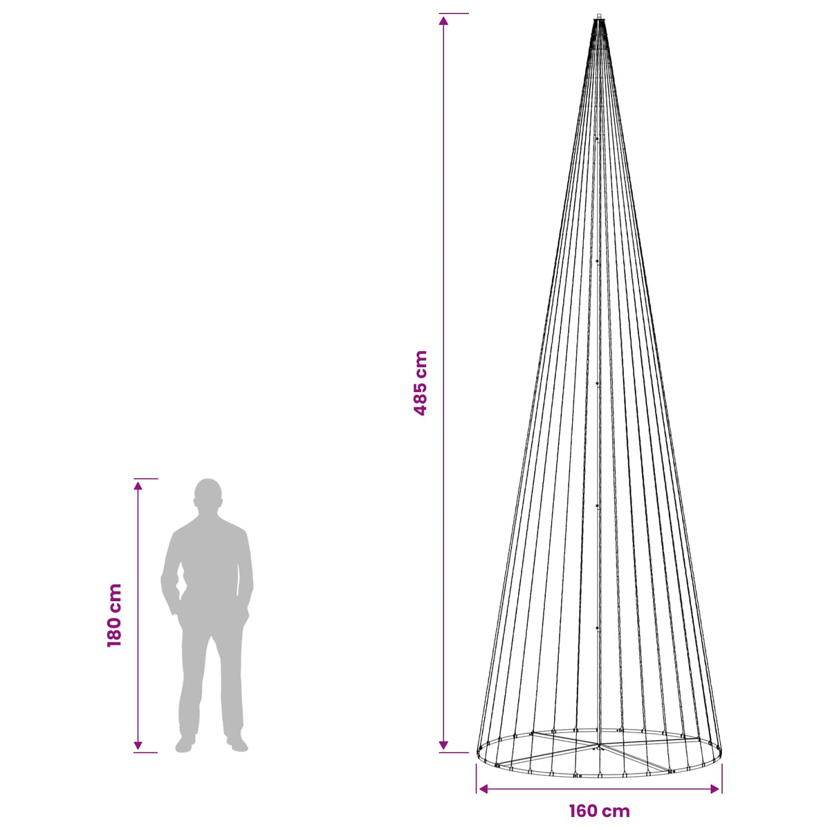 LED Χριστουγεννιάτικο Δέντρο 485 εκ. 1632 LED Θερμό λευκό