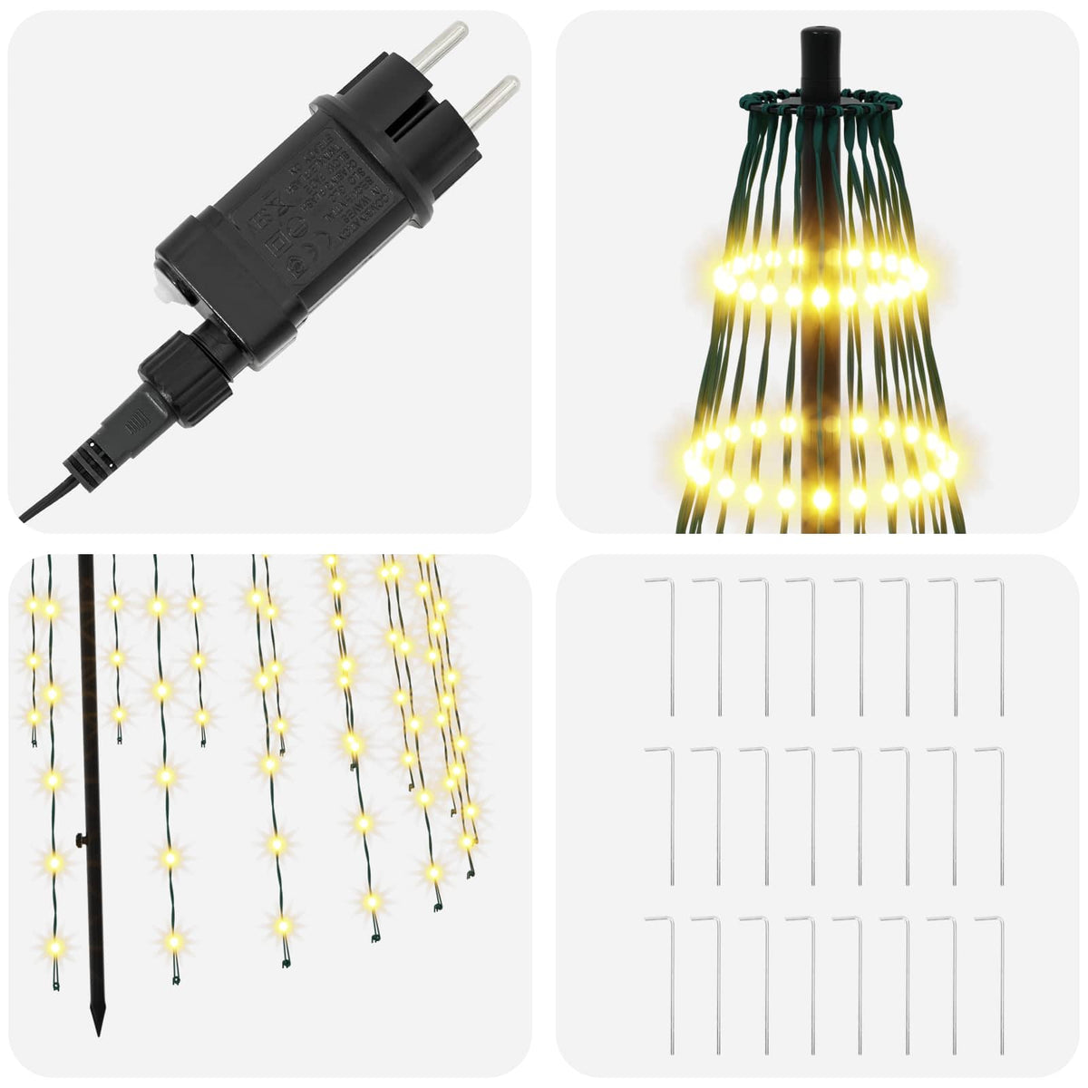 LED Χριστουγεννιάτικο Δέντρο 285 εκ. 744 LED Θερμό λευκό Σίδερο