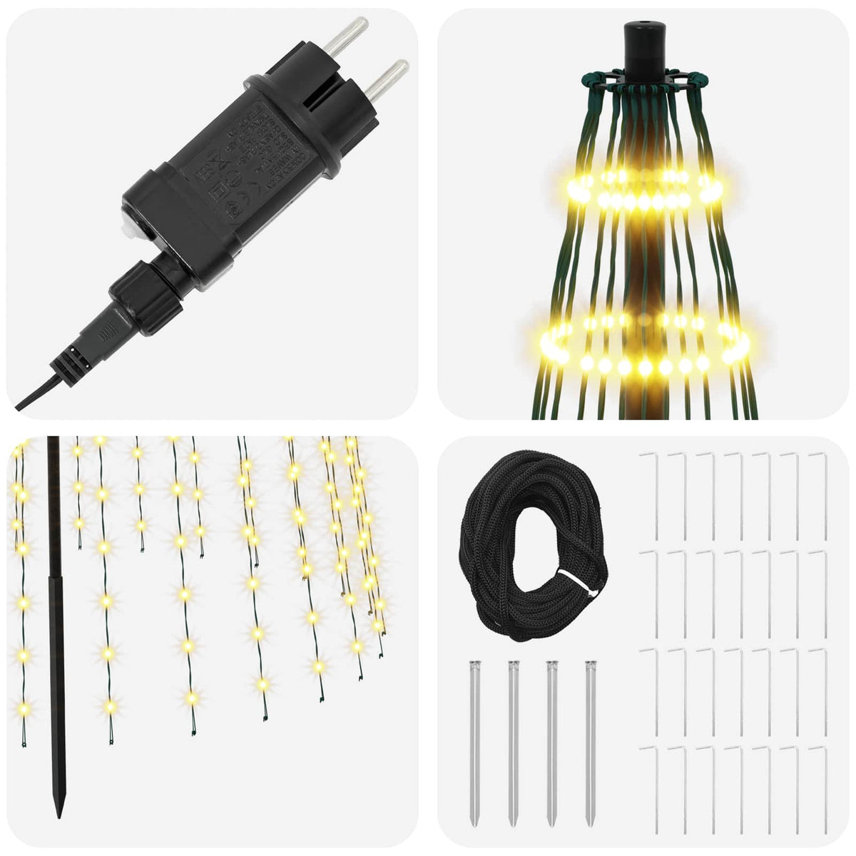 LED Χριστουγεννιάτικο Δέντρο 385 εκ. 1148 LED Θερμό λευκό