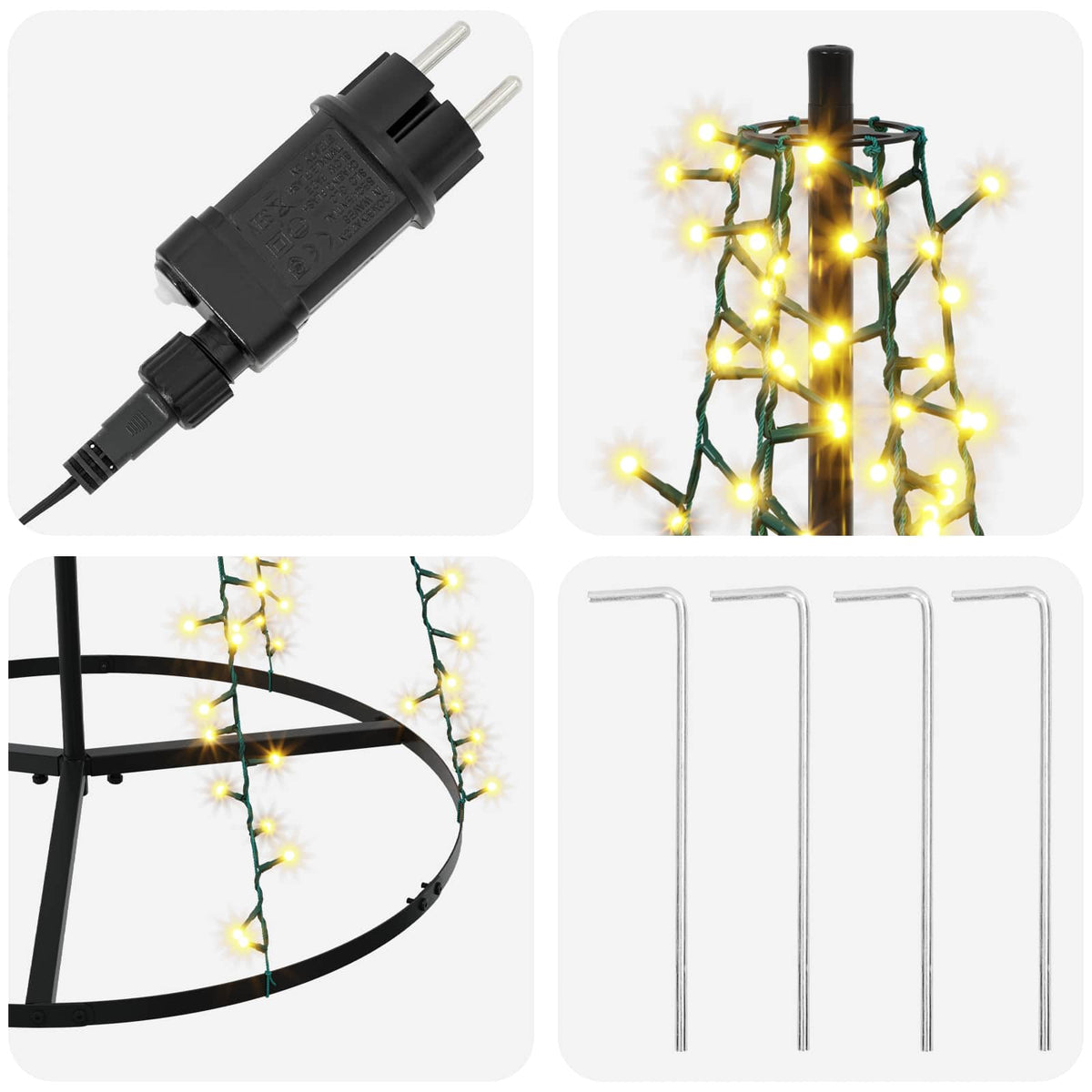 LED Χριστουγεννιάτικο Δέντρο 165 εκ. 540 LED Θερμό λευκό Ατσάλι