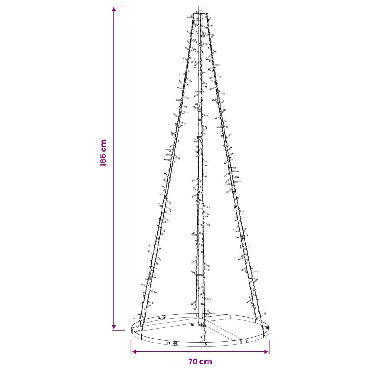 LED Χριστουγεννιάτικο Δέντρο 165 εκ. 540 LED Θερμό λευκό Ατσάλι