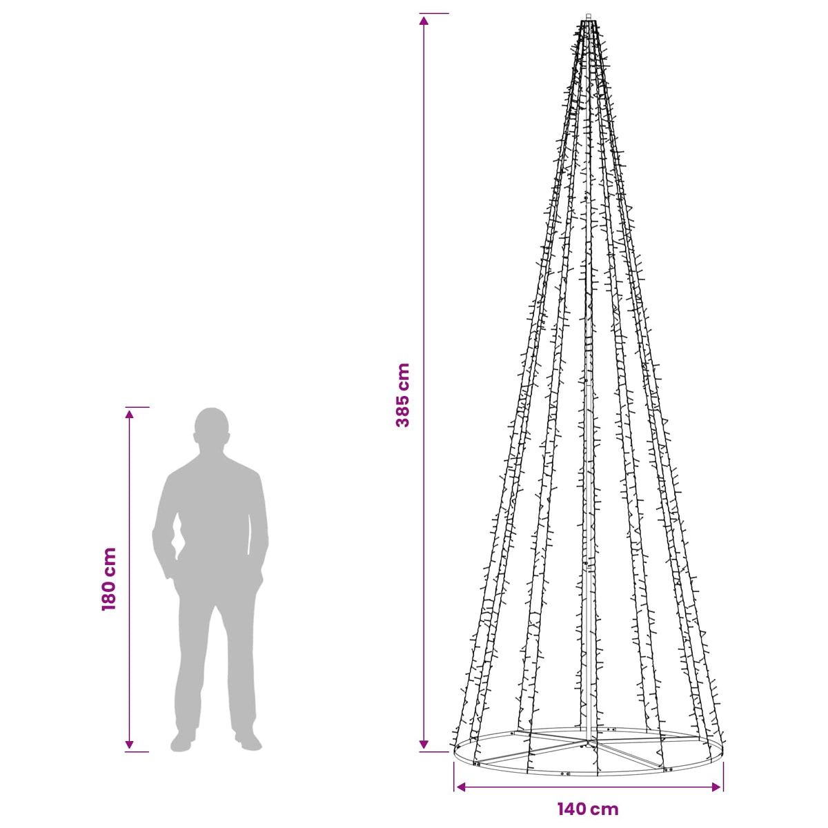 LED Χριστουγεννιάτικο Δέντρο 385 εκ. 2460 LED Θερμό λευκό