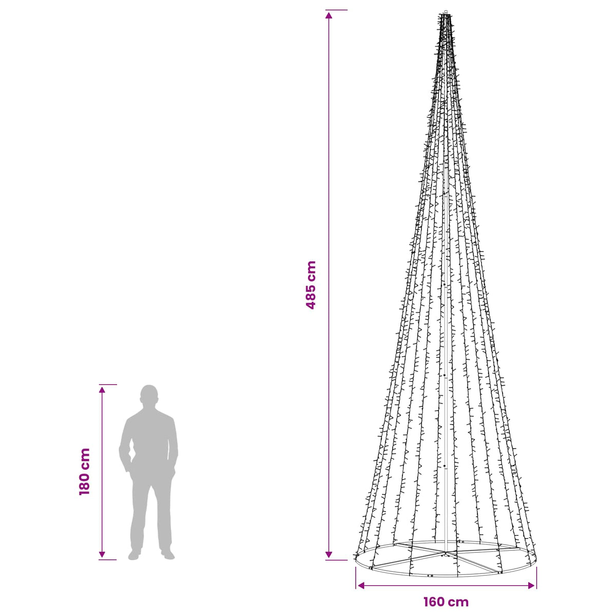 LED Χριστουγεννιάτικο Δέντρο 485 εκ. 3000 LED Θερμό λευκό