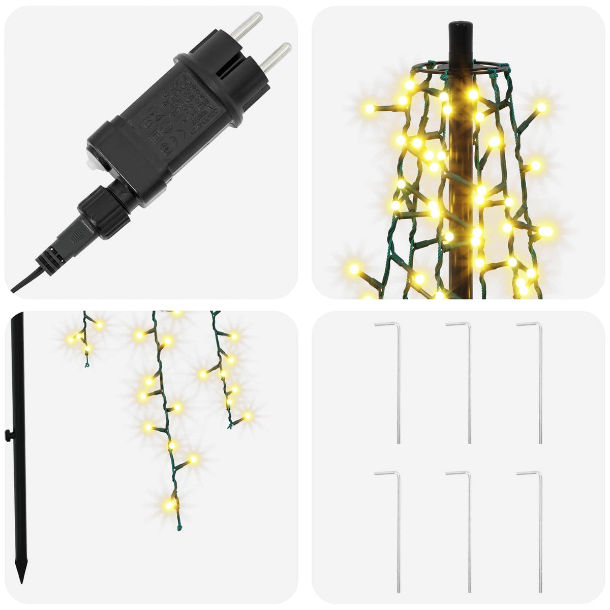 LED Χριστουγεννιάτικο Δέντρο 165 εκ. 540 LED Θερμό λευκό Ατσάλι