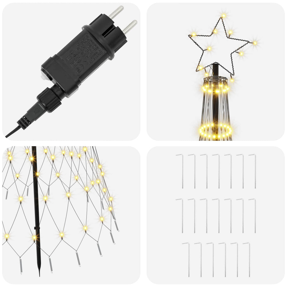 LED Χριστουγεννιάτικο Δέντρο 180 εκ. 230 LED Θερμό λευκό Σίδερο