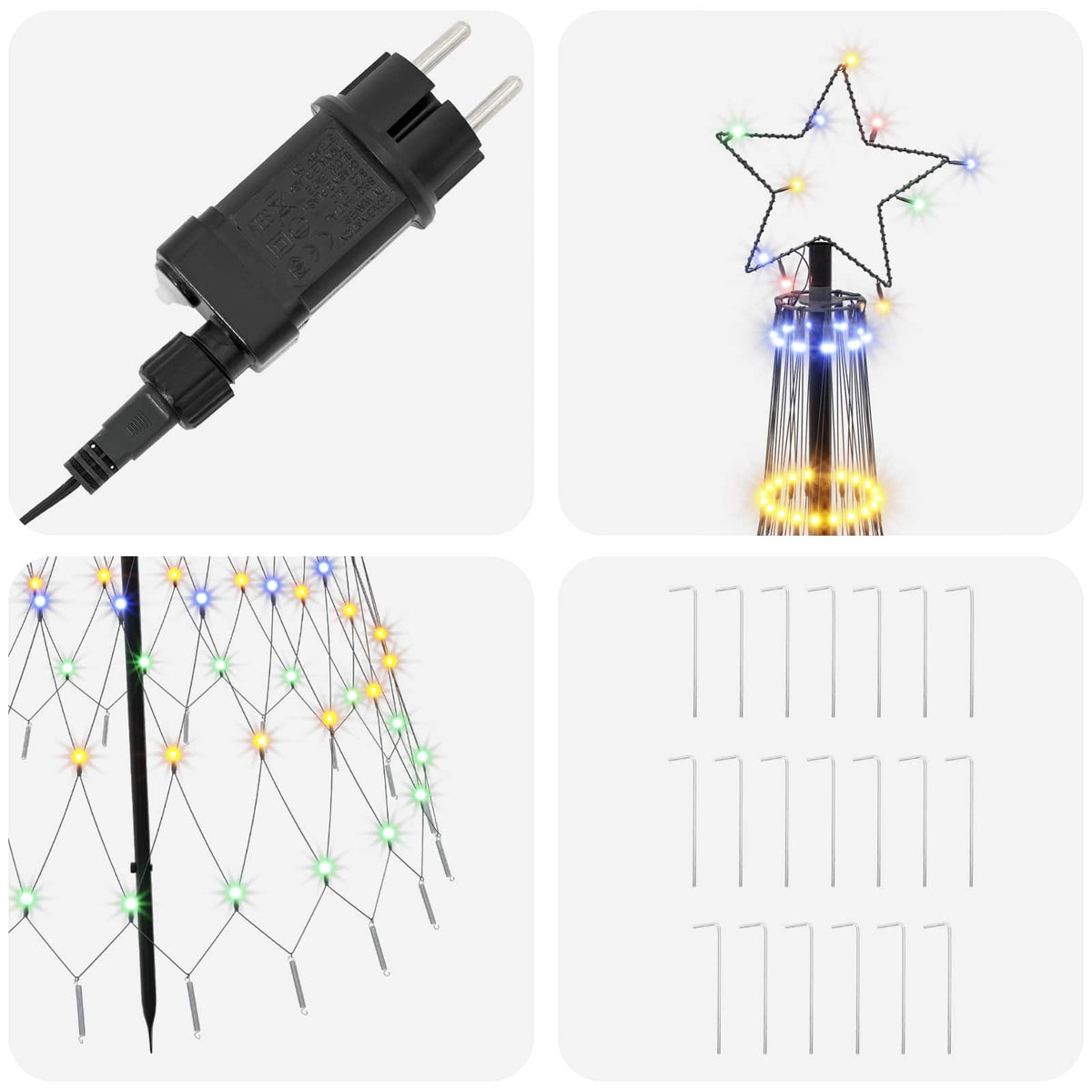 LED Χριστουγεννιάτικο Δέντρο 180 εκ. 230 LED Πολύχρωμο Σίδερο