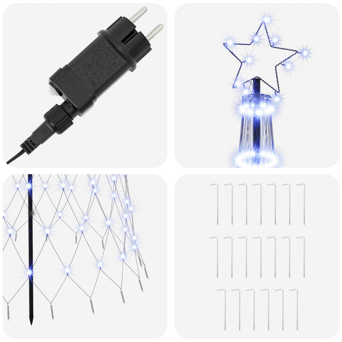 LED Χριστουγεννιάτικο Δέντρο 250 εκ. 290 LED Μπλε Σίδερο Μαύρο