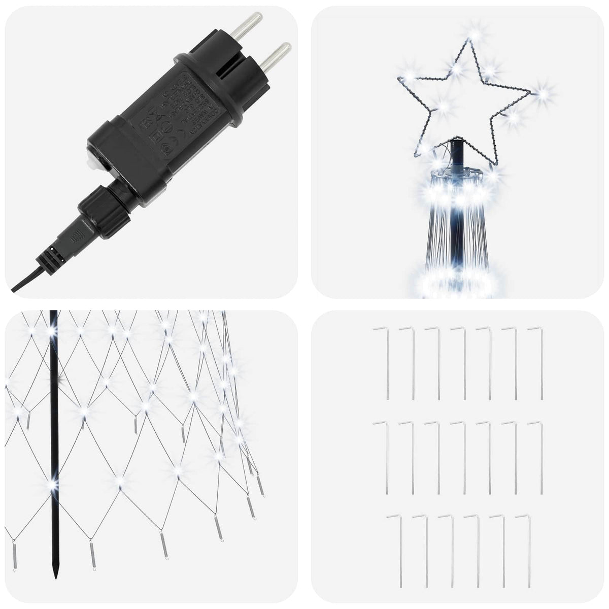 LED Χριστουγεννιάτικο Δέντρο 300 εκ. 350 LED Ψυχρό λευκό Σίδερο