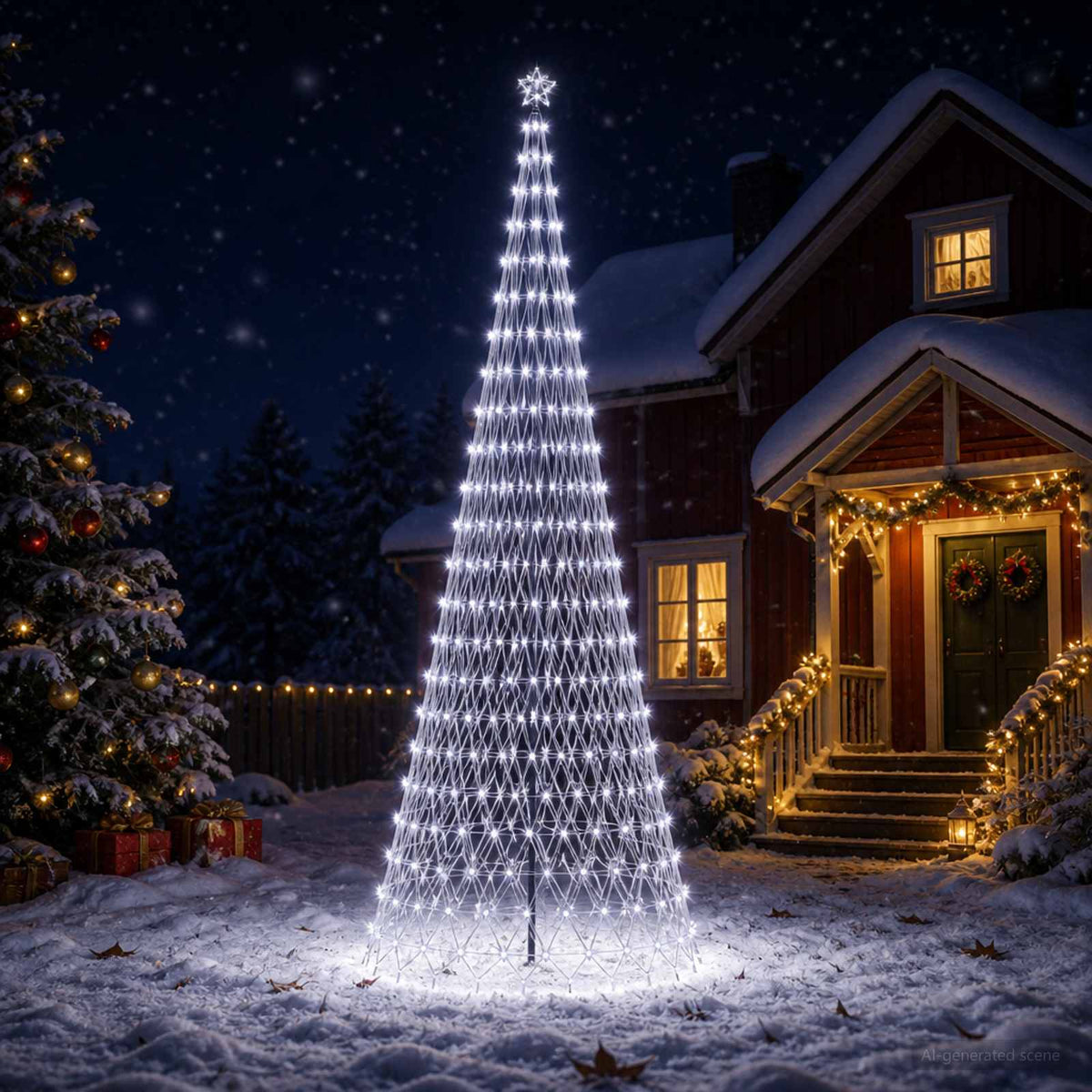 LED Χριστουγεννιάτικο Δέντρο 400 εκ. 450 LED Ψυχρό λευκό Σίδερο
