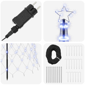 LED Χριστουγεννιάτικο Δέντρο 500 εκ. 550 LED Μπλε Σίδερο Μαύρο