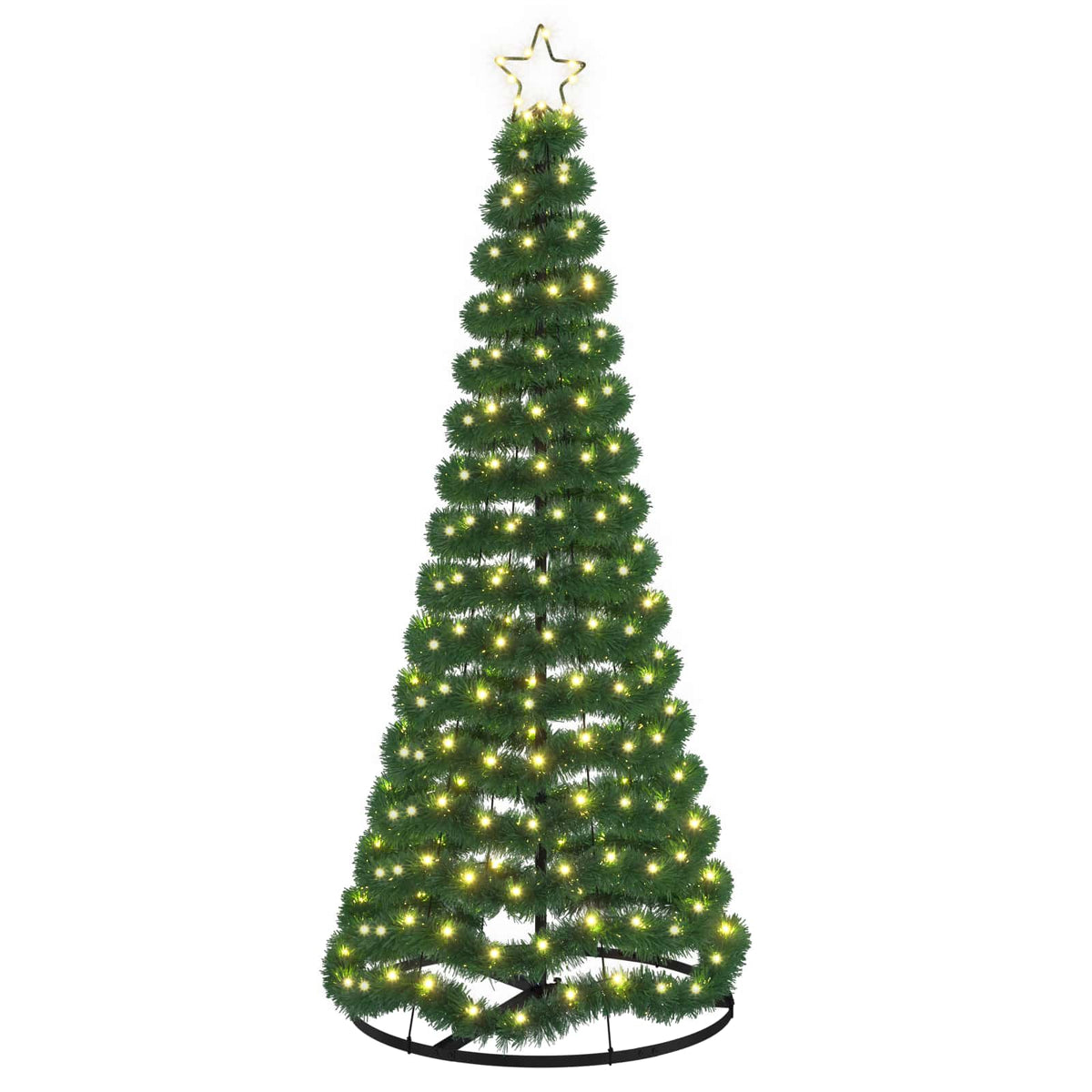 Χριστουγεννιάτικο δέντρο με tinsel, LED και βάση EKENAS 180 εκ.