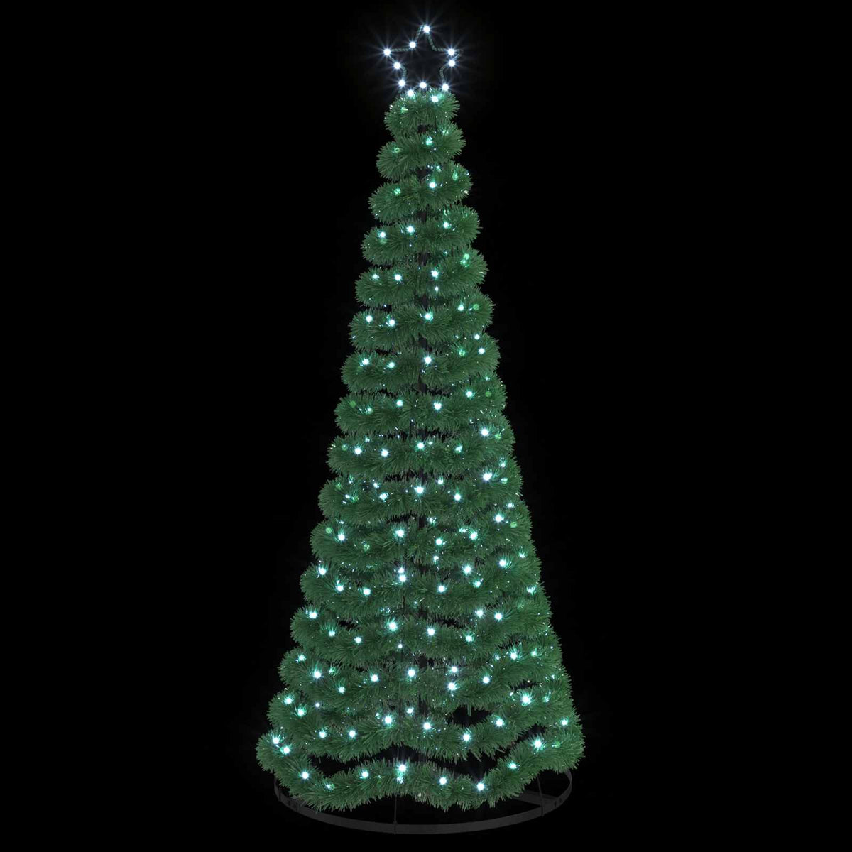 Χριστουγεννιάτικο δέντρο με tinsel, LED και βάση EKENAS 180 εκ.