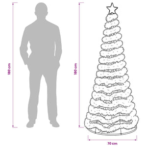 Χριστουγεννιάτικο δέντρο με tinsel, LED και βάση EKENAS 180 εκ.