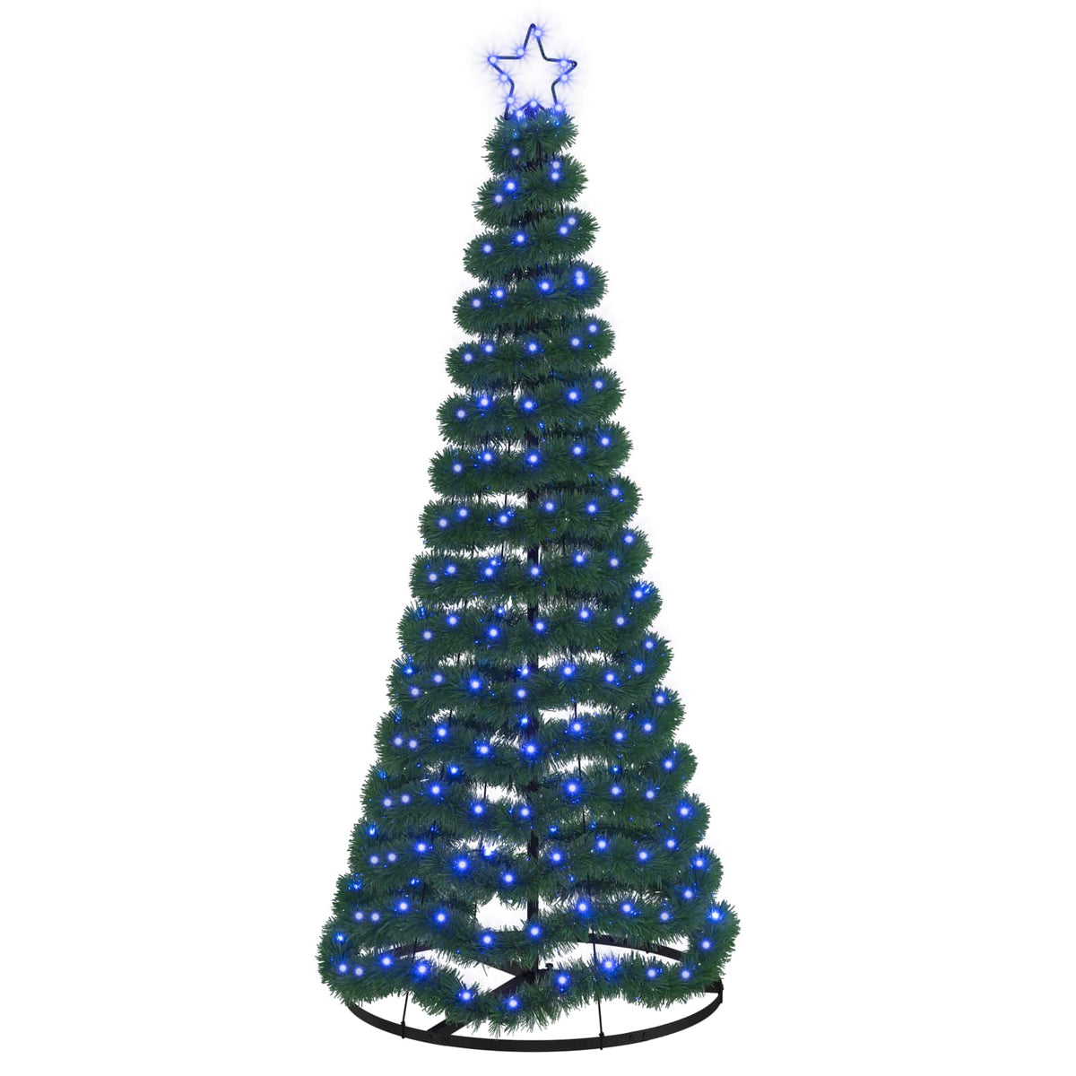 Χριστουγεννιάτικο δέντρο με tinsel, LED και βάση EKENAS 180 εκ.
