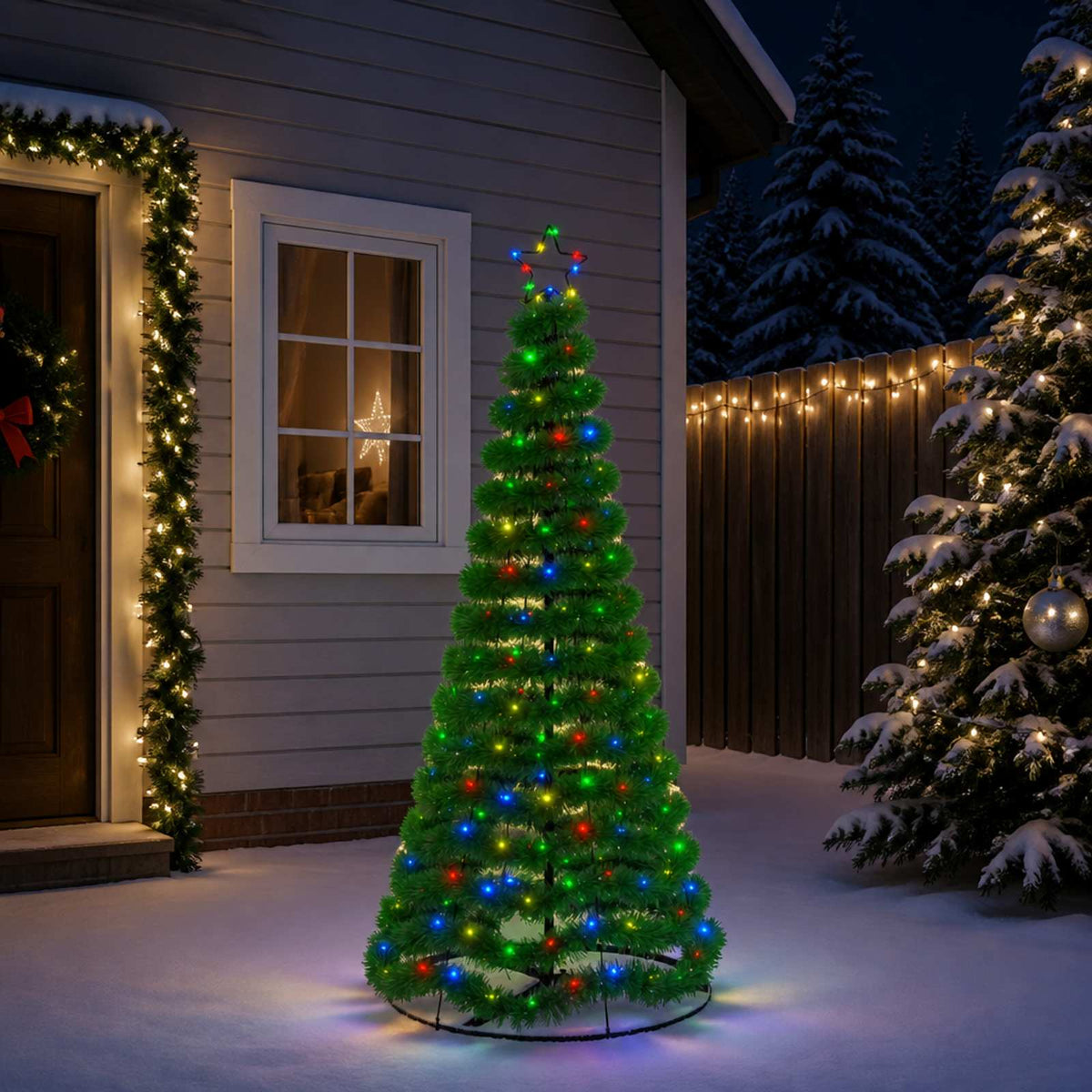 Χριστουγεννιάτικο δέντρο με tinsel, LED και βάση EKENAS 180 εκ.