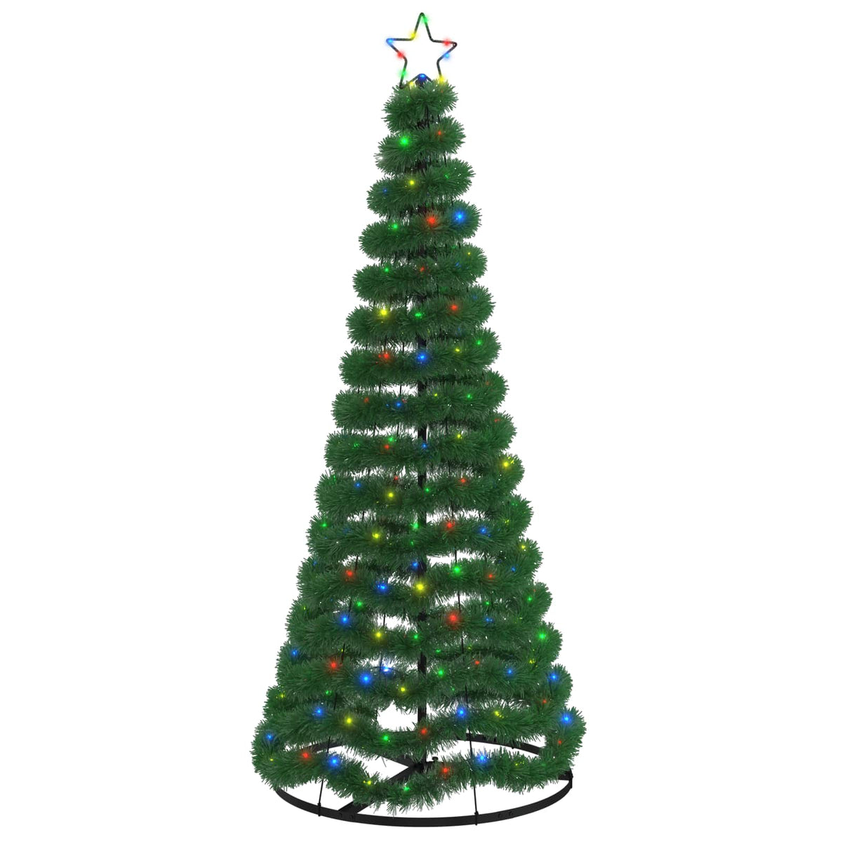 Χριστουγεννιάτικο δέντρο με tinsel, LED και βάση EKENAS 180 εκ.