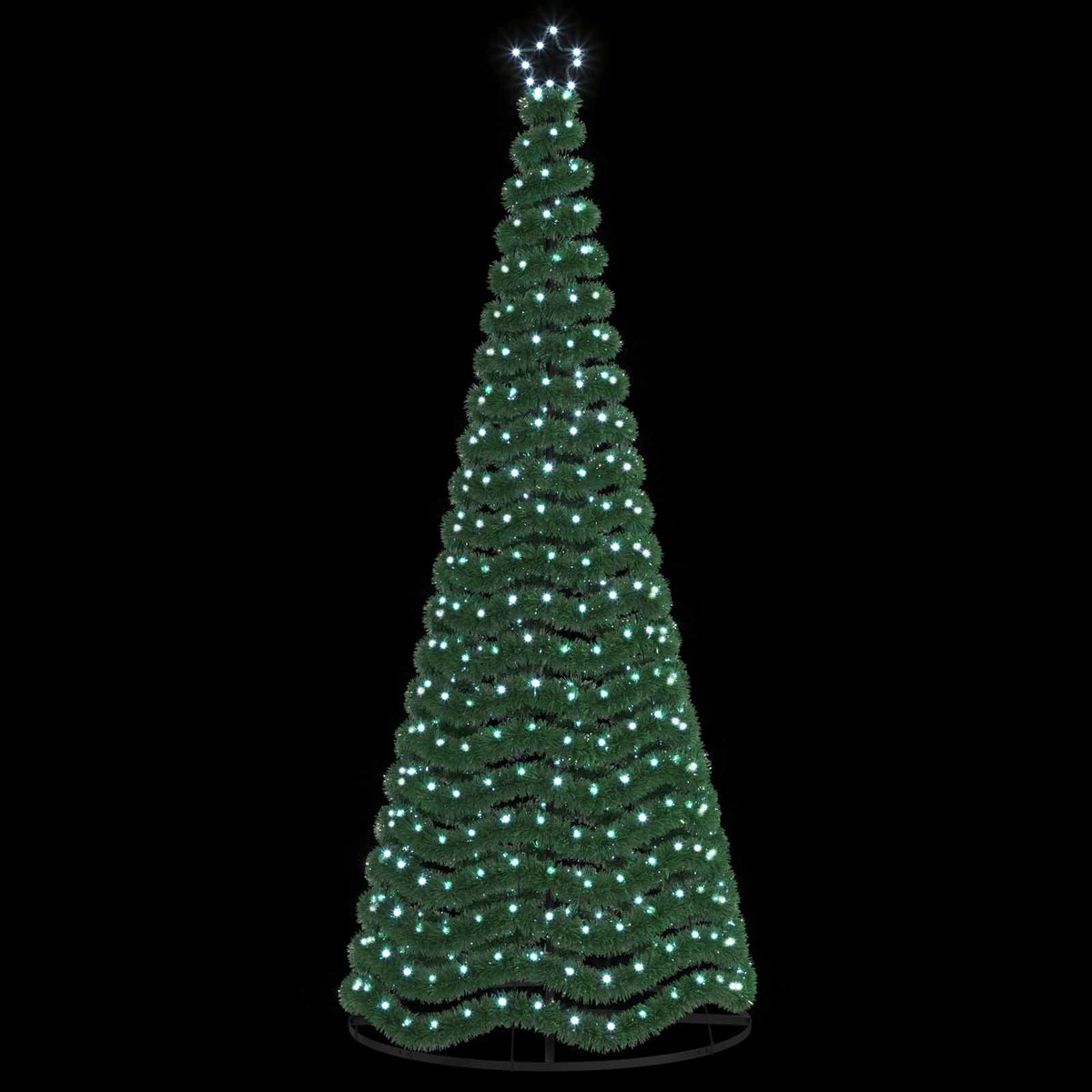 Χριστουγεννιάτικο δέντρο με tinsel, LED και βάση EKENAS 250 εκ.