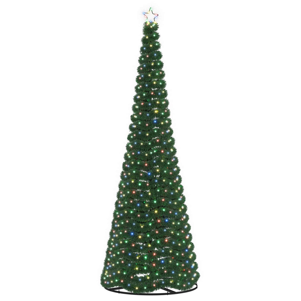 Χριστουγεννιάτικο δέντρο με tinsel, LED και βάση EKENAS 300 εκ.