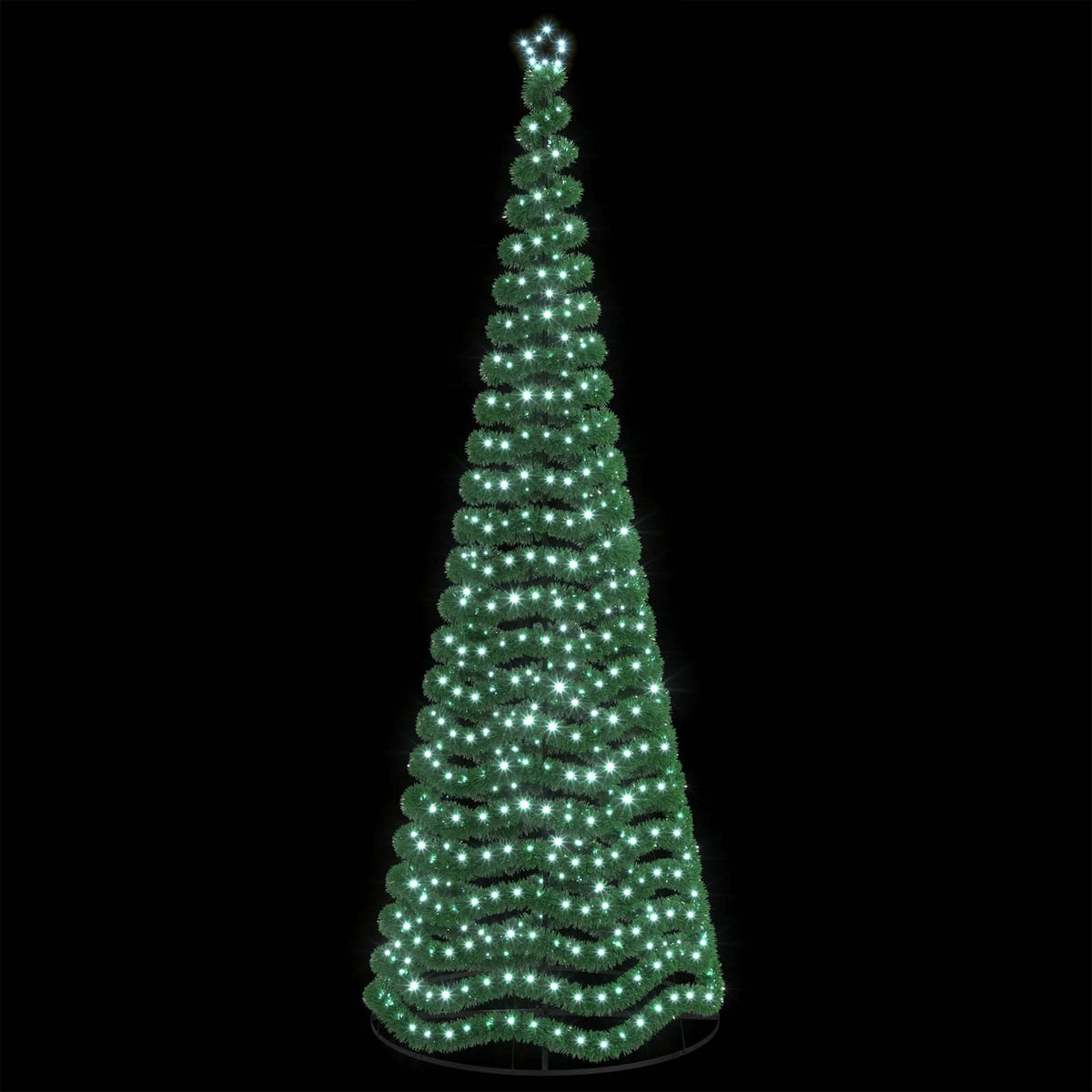 Χριστουγεννιάτικο δέντρο με tinsel, LED και βάση EKENAS 400 εκ. - Pakobazaar