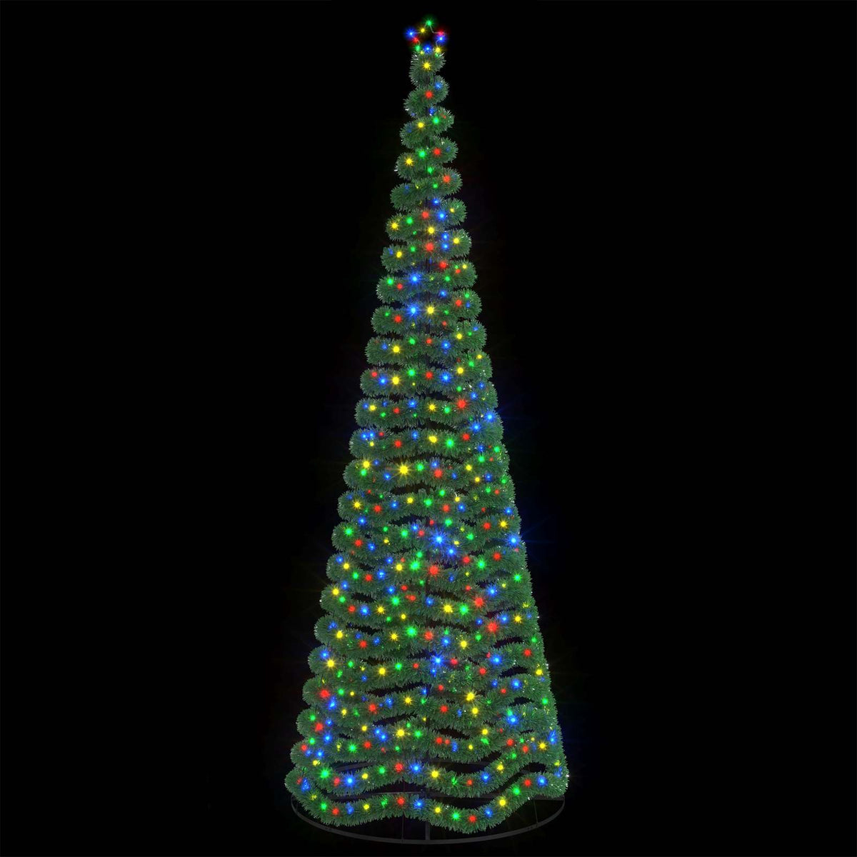 Χριστουγεννιάτικο δέντρο με tinsel, LED και βάση EKENAS 400 εκ. - Pakobazaar