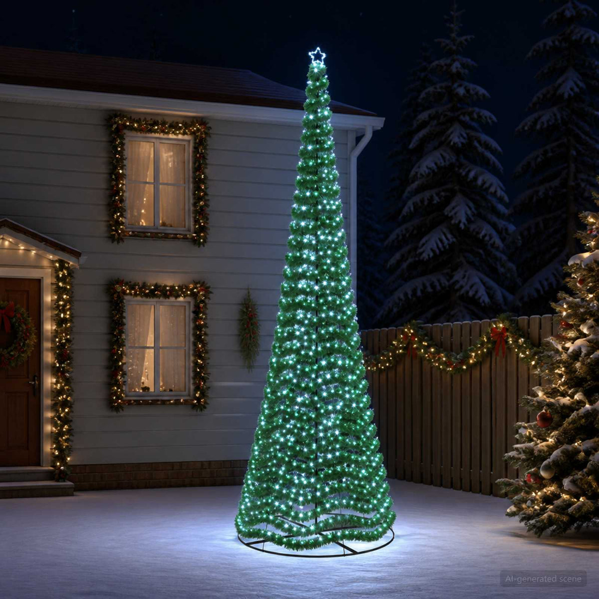 Χριστουγεννιάτικο δέντρο με tinsel, LED και βάση EKENAS 500 εκ.