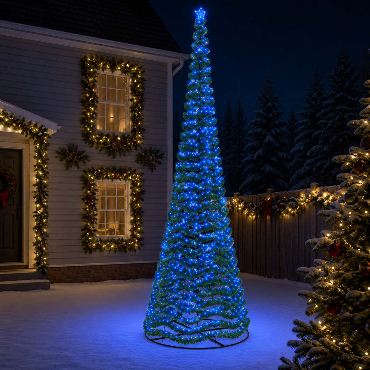 Χριστουγεννιάτικο δέντρο με tinsel, LED και βάση EKENAS 500 εκ.