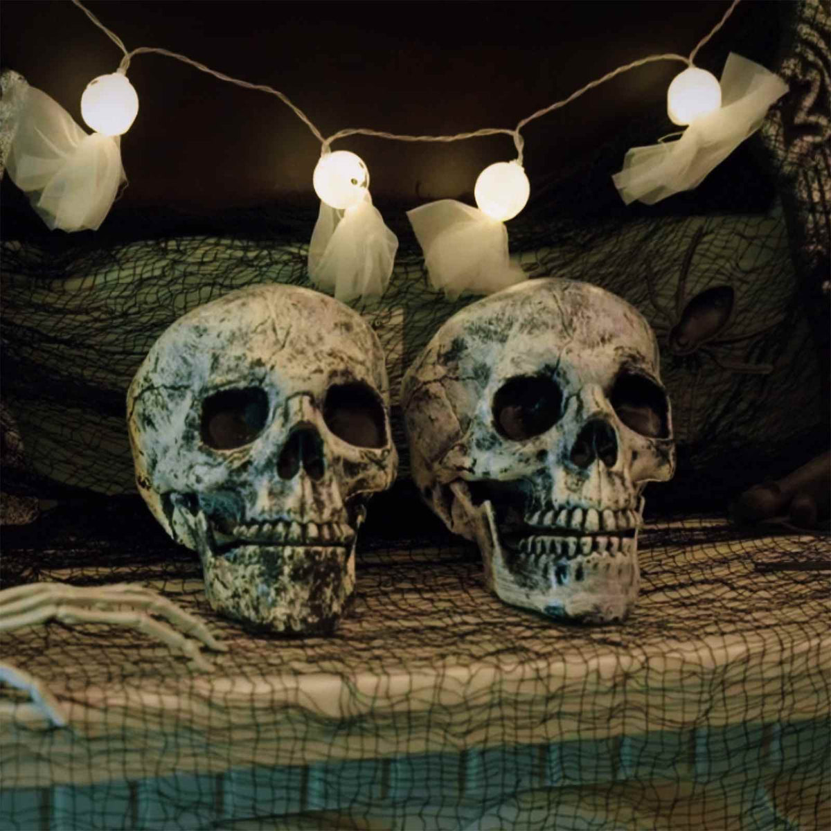 Νεκροκεφαλή Halloween SPOOKA 2 τμχ. Λευκό 12 x 15 x 17,5 εκ. - Pakobazaar