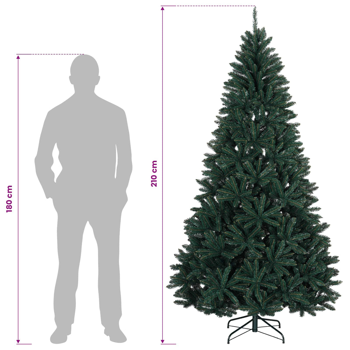 Τεχνητό Χριστουγεννιάτικο Δέντρο με Άξονα 210 εκ. PVC
