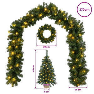 Σετ μίνι χριστουγεννιάτικο δέντρο 45 εκ. 125 LED Θερμό λευκό