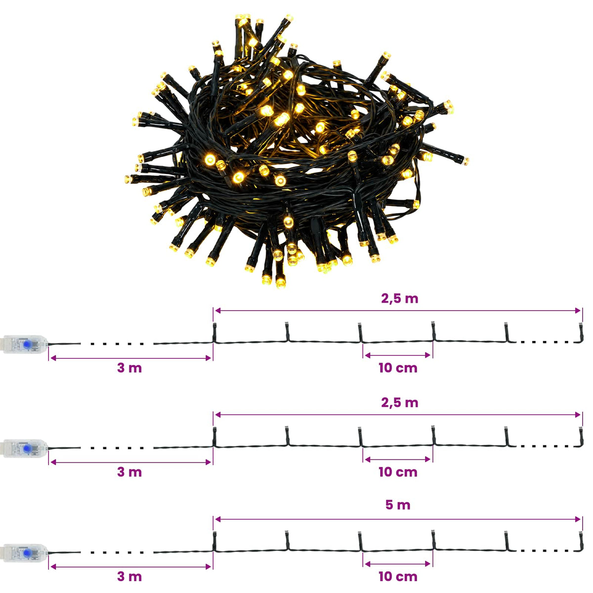 Μίνι Χριστουγεννιάτικο Δέντρο 45 εκ. 100 LED Θερμό λευκό - Pakobazaar