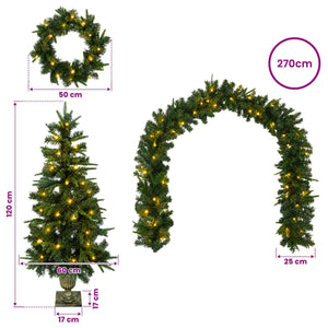 Σετ μίνι χριστουγεννιάτικο δέντρο 120 εκ. 275 LED Θερμό λευκό - Pakobazaar