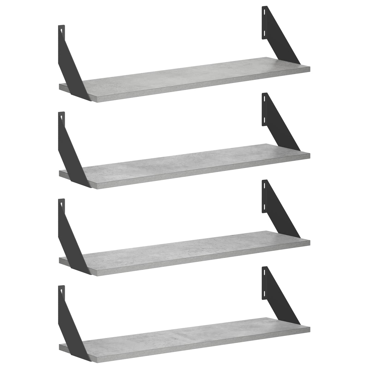 Ράφια Τοίχου 4 τμχ. Γκρι Σκυροδέματος 70 x 20 x 17 cm - Pakobazaar