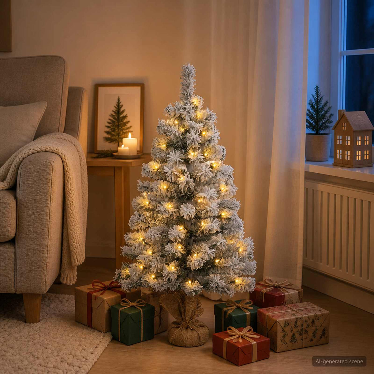 Μίνι Χριστουγεννιάτικο Δέντρο 90 εκ. 50 LED Θερμό λευκό PVC