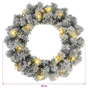 Χριστουγεννιάτικη Στέφανος Λευκό Ø 30 cm PVC 25 LED