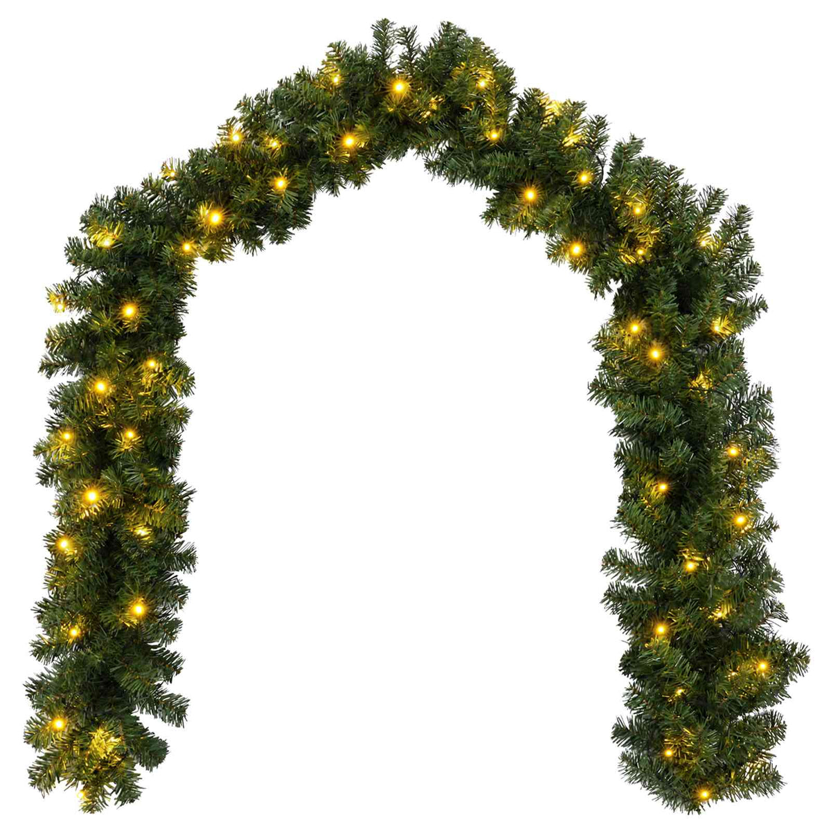 Χριστουγεννιάτικη στεφάνη Πράσινο 270 cm PVC 50 LED - Pakobazaar