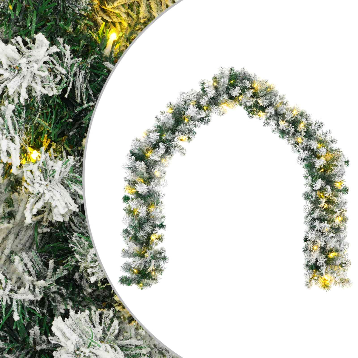 Χριστουγεννιάτικη στεφάνη Λευκό 270 cm PVC 50 LED - Pakobazaar