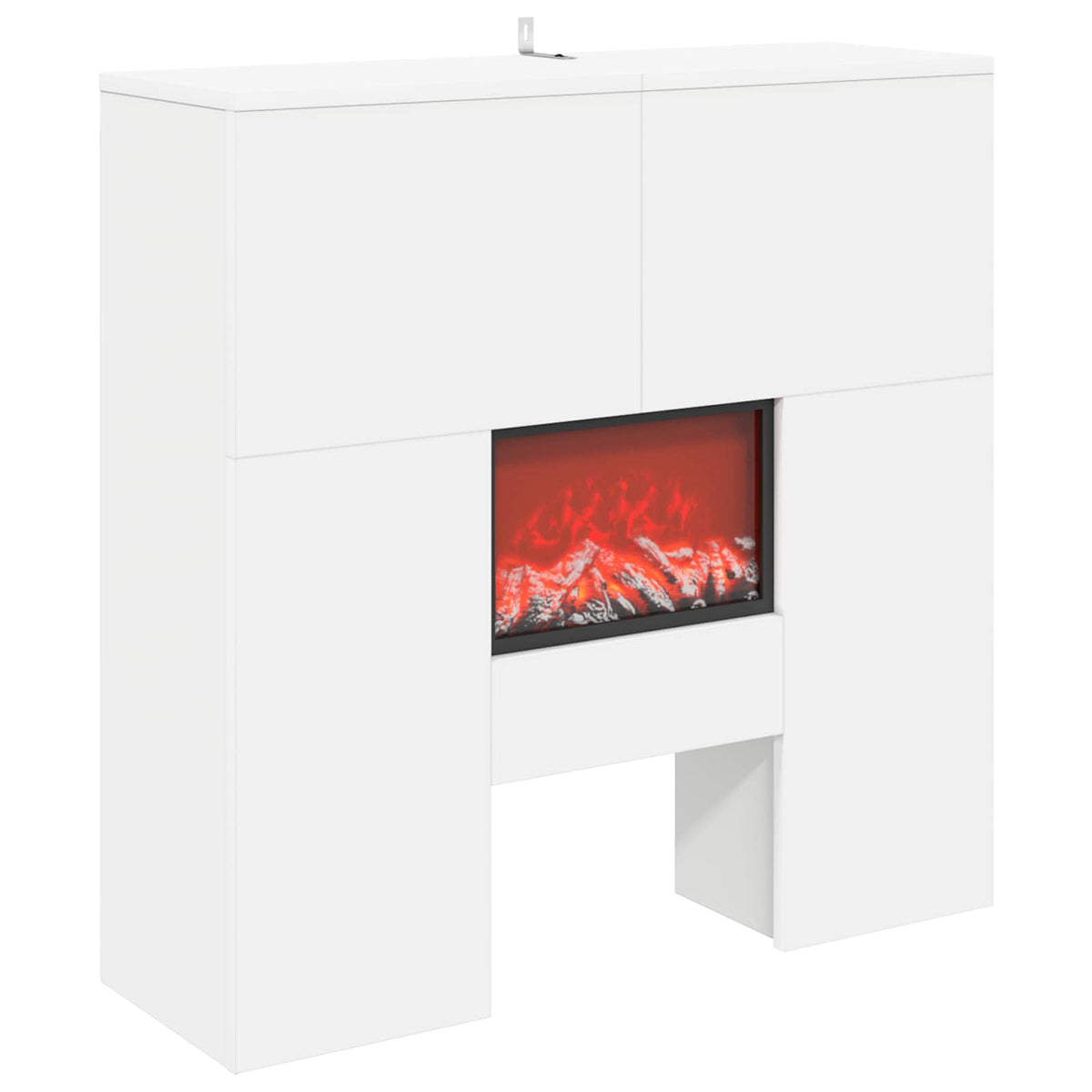 Ηλεκτρικό τζάκι Λευκό 75 x 24,5 x 75 cm Επεξεργασμένο ξύλο