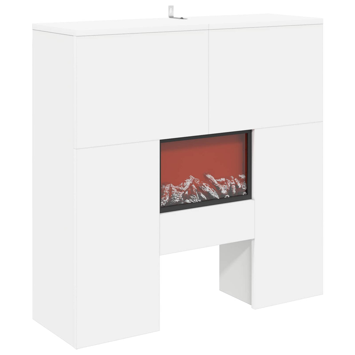 Ηλεκτρικό τζάκι Λευκό 75 x 24,5 x 75 cm Επεξεργασμένο ξύλο
