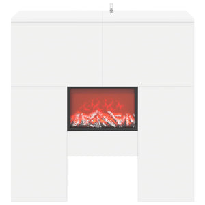 Ηλεκτρικό τζάκι Λευκό 75 x 24,5 x 75 cm Επεξεργασμένο ξύλο