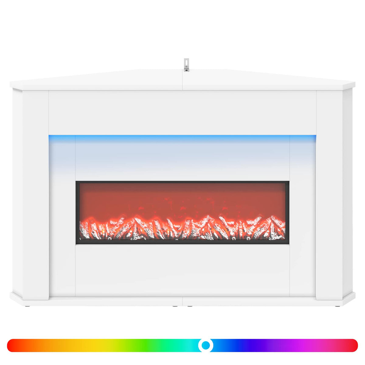Τζάκι με ταινία LED Λευκό 95 x 42,5 x 60 cm Επεξεργασμένο ξύλο - Pakobazaar