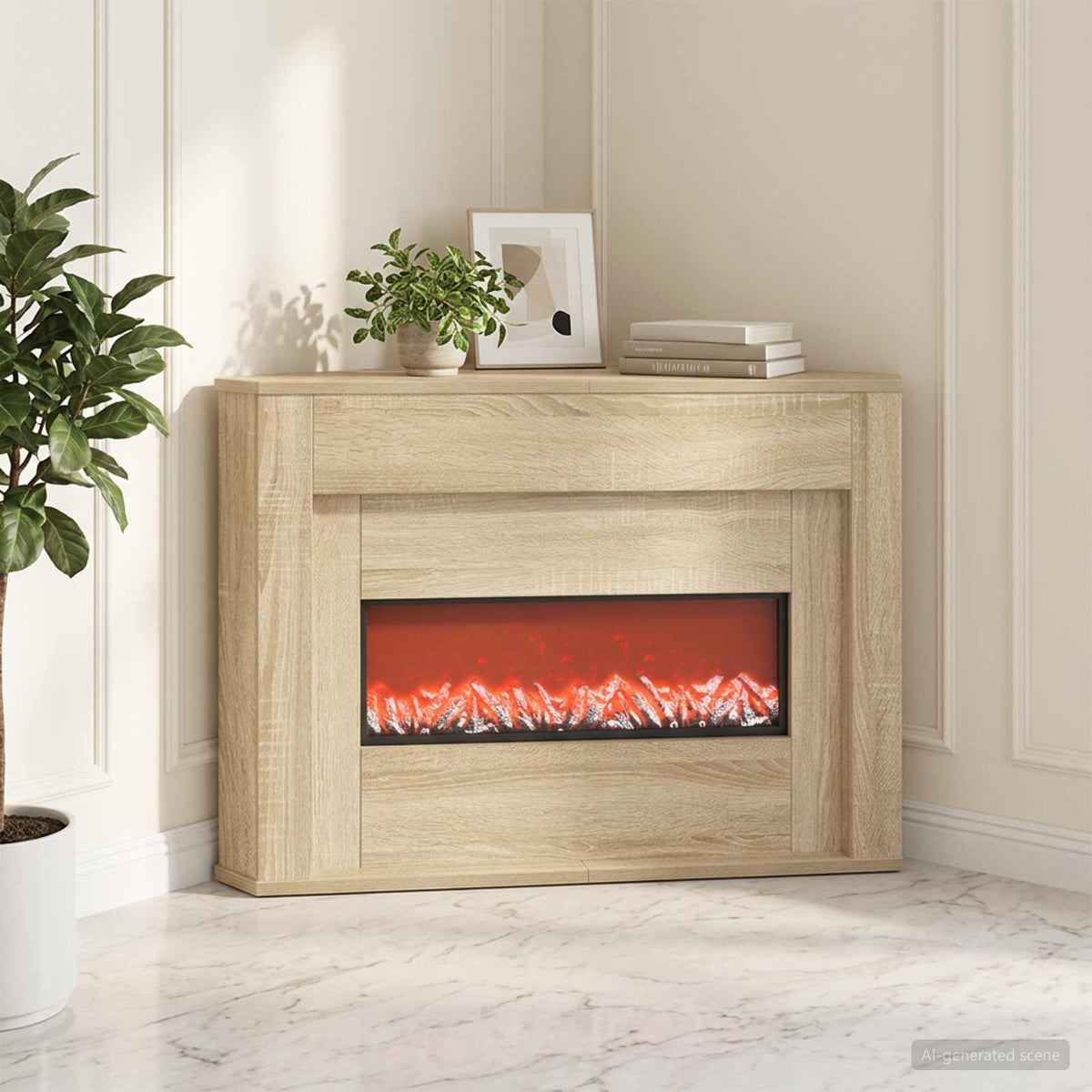 Τζάκι με ταινία LED Sonoma 95 x 42,5 x 60 cm Επεξεργασμένο ξύλο