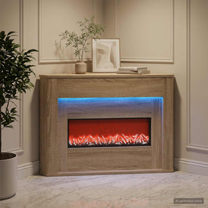 Τζάκι με ταινία LED Sonoma 95 x 42,5 x 60 cm Επεξεργασμένο ξύλο