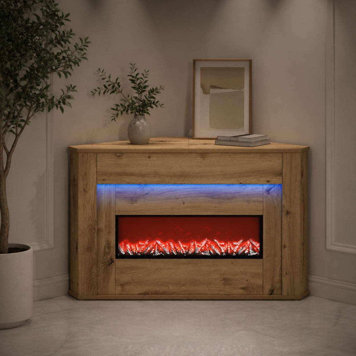 Τζάκι με ταινία LED Artisan Δρυς 95 x 42,5 x 60 cm - Pakobazaar