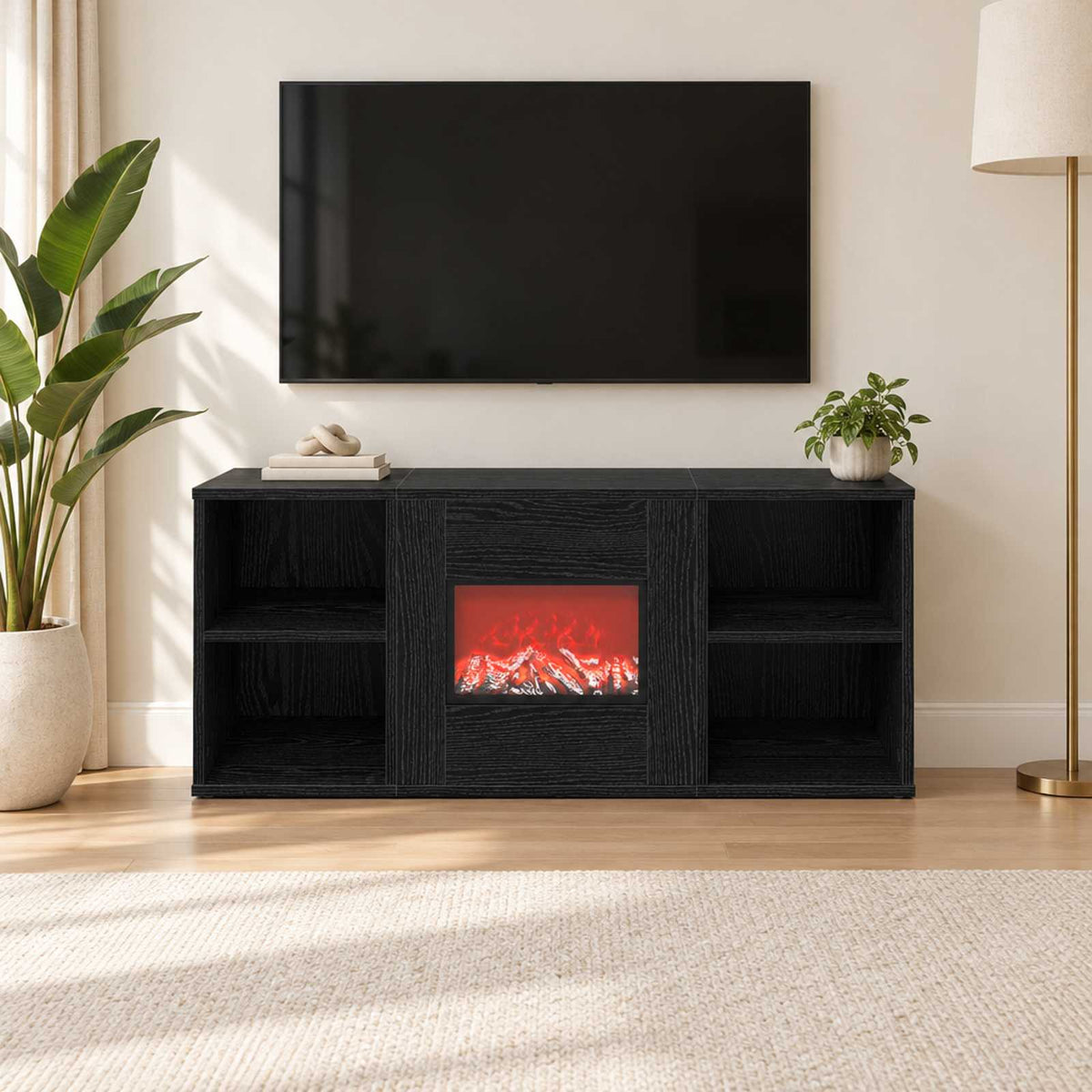 Ηλεκτρικό τζάκι Μαύρη Δρυς 100 x 37 x 45,5 cm - Pakobazaar