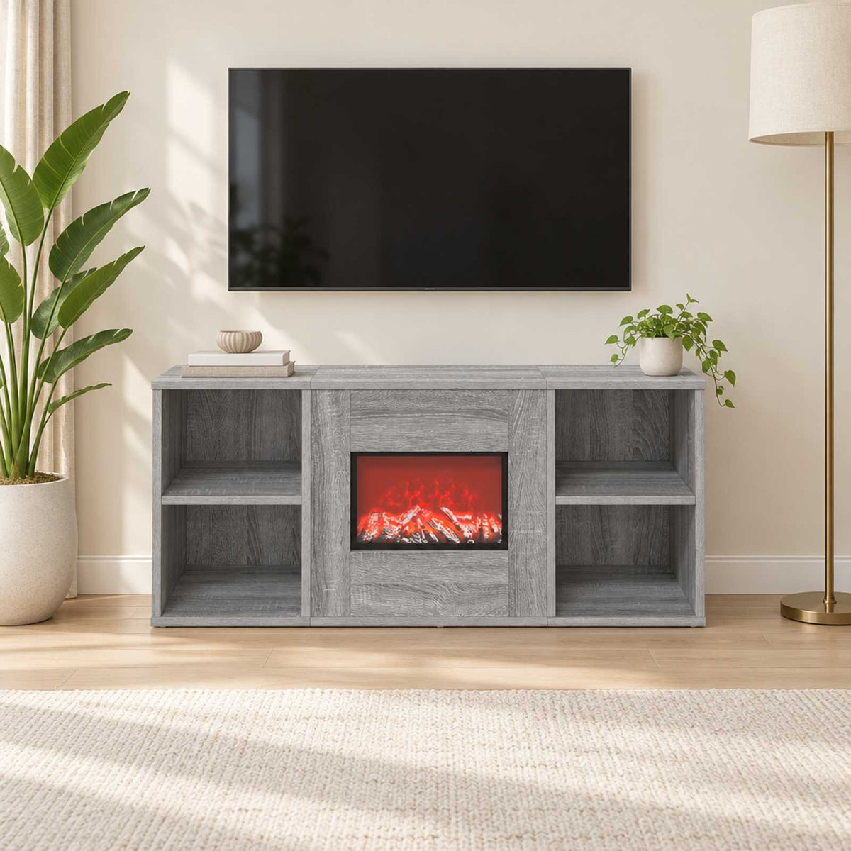 Ηλεκτρικό τζάκι Γκρι Sonoma 100 x 37 x 45,5 cm - Pakobazaar