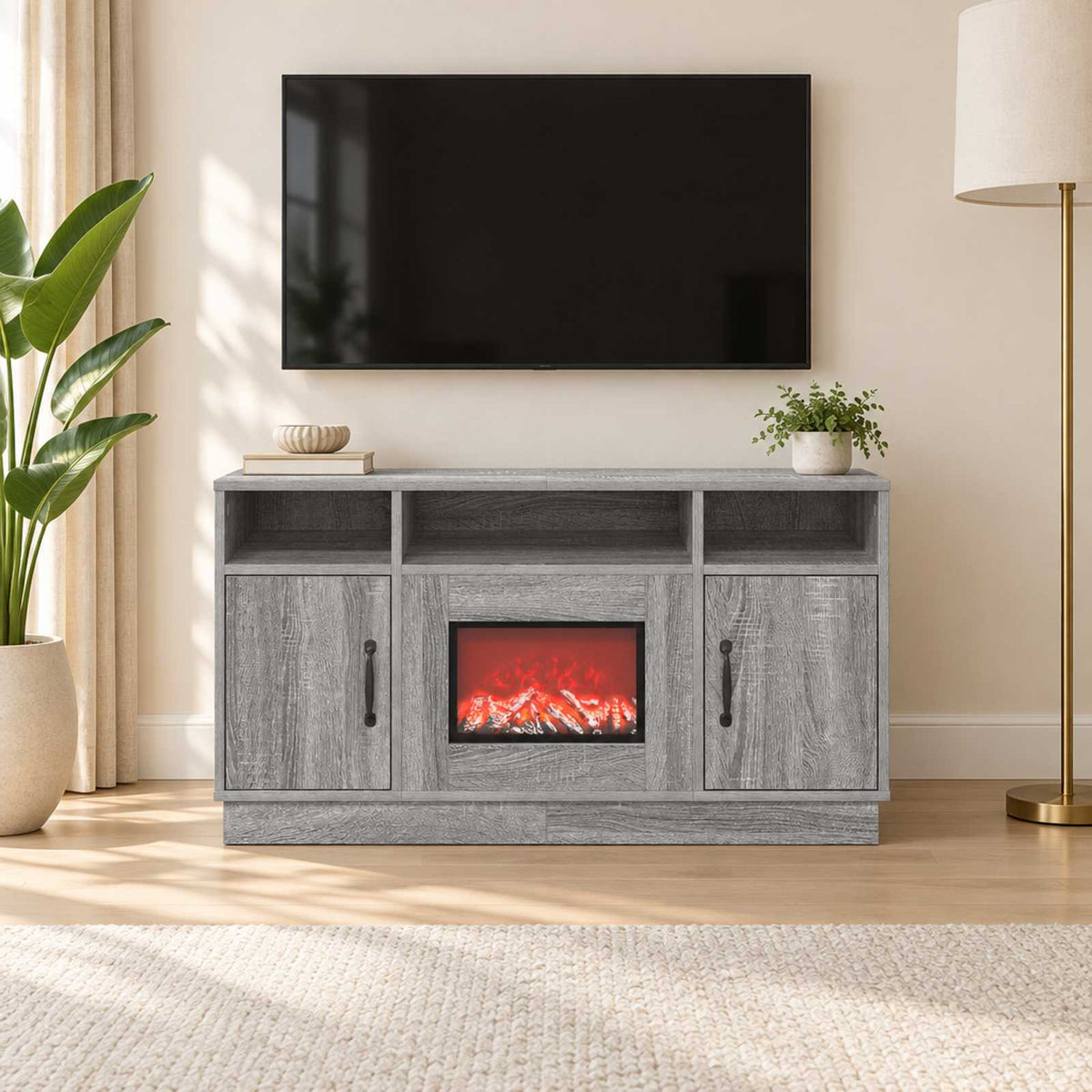 Ηλεκτρικό τζάκι Γκρι Sonoma 100 x 33 x 55 cm Επεξεργασμένο ξύλο