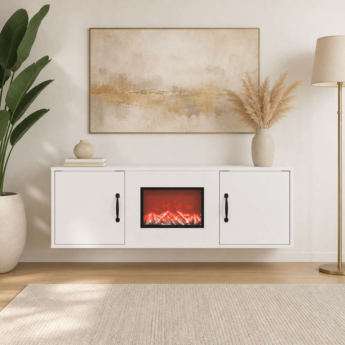 Ηλεκτρικό τζάκι Λευκό 110 x 30 x 36,5 cm Επεξεργασμένο ξύλο - Pakobazaar