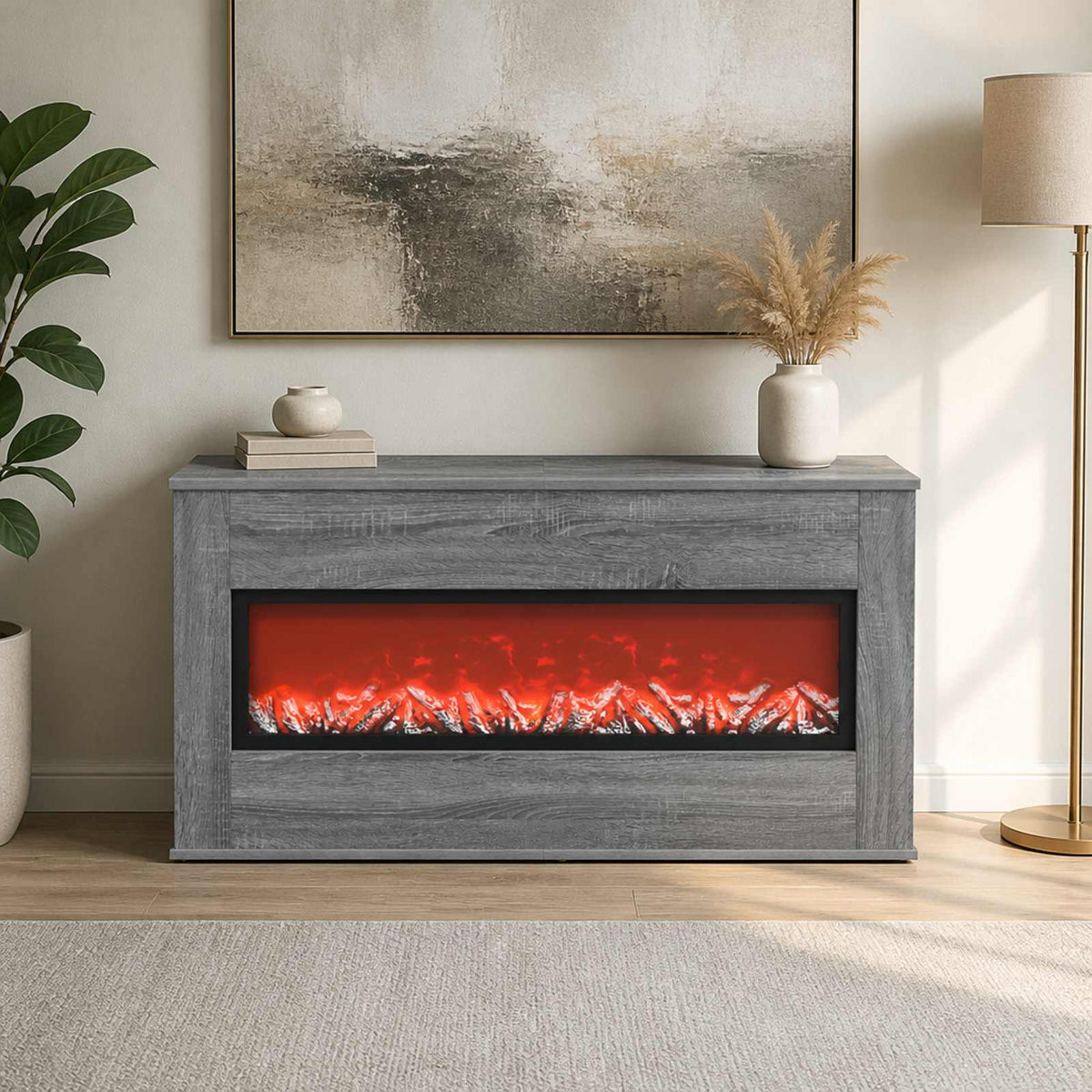 Ηλεκτρικό τζάκι Γκρι Sonoma 114 x 18 x 58,5 cm