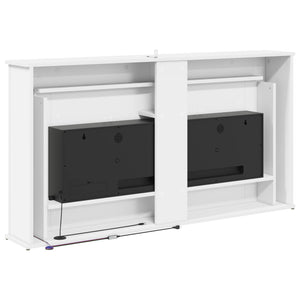 Τζάκι με ταινία LED Λευκό 130 x 20 x 69,5 cm Επεξεργασμένο ξύλο