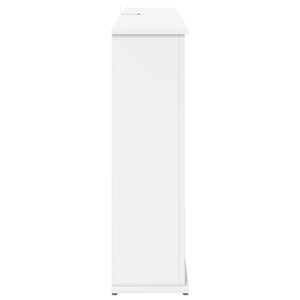 Τζάκι με ταινία LED Λευκό 130 x 20 x 69,5 cm Επεξεργασμένο ξύλο